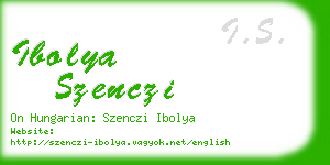 ibolya szenczi business card